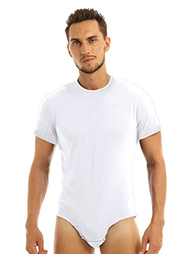 TiaoBug-Body-Uomo-in-Cotone-Tuta-Sportiva-Fitness-Body-da-Ginnastica-Artistica-Leotard-Jumsuit-T-Shirt-Manica-Corta-Sport-Triathlon-Palestra-Lingerie-Sexy-Completa-Intera
