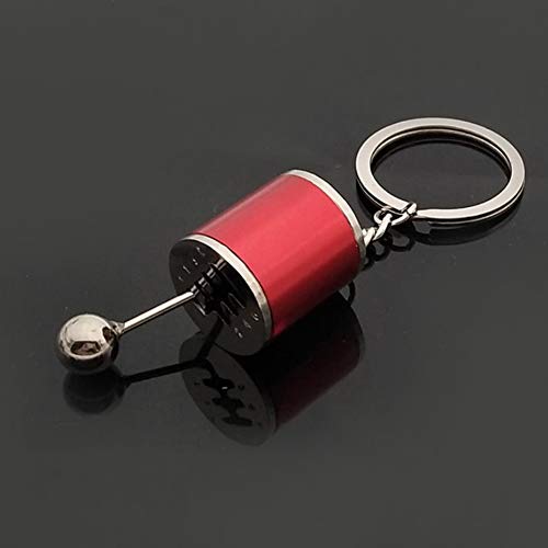 Creative Auto Part Model Gear Box Metal Keychain Manual Transmission Shift Lever Keyring Red