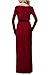 Celltronic Fashion Women Solid Plain Elegant Boat Neck Long Sleeve Evening Party Full Length Long Maxi Dress(Wine Red,XL)