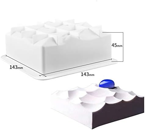 Morfakit 3D Silicone Cake Mold White Color, Baking Mold for mousse chiffon pastry cakes, pan, biscuit, candy, ice cream, jelly, brownie, cookie,chocalate (sea wave mold)