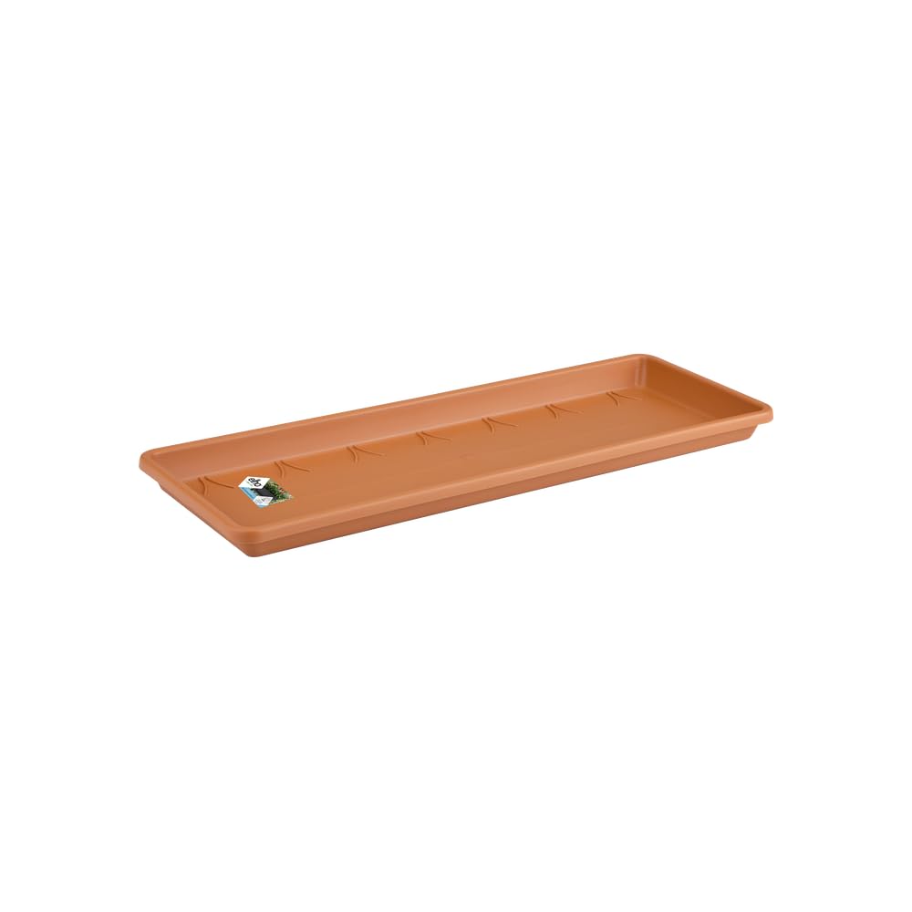 elho Barcelona Trough Saucer 40 - Saucer for Balcony & Outdoor - Ø 34.6 x H 2.8 cm - Brown/Terra