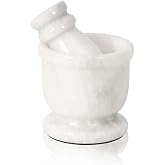 Radicaln Marble Mortar and Pestle Set 2.5" Small Spice &amp; Herb Grinder | Handmade White Marble, Garlic Crusher, Pill Crusher, Kitchen Counter Decor, Gift Ready