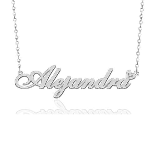 Alejandra Name Necklace Silver Pendant Necklace