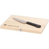 Snow Peak Folding Cutting Board &amp; Knife Set for Camping, Outdoor Cooking | Use for Camping Backpacking Beaches and Picnics, Portable and Foldable, Stainless Steel, High Carbon, Natural Birch Wood