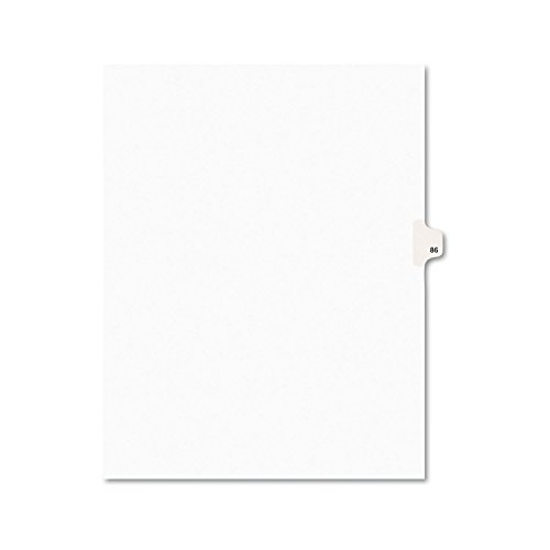 Avery Avery-Style Legal Side Tab Divider, Title: 86, Letter, White, 25/Pack