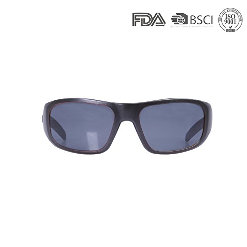 Waterproof Bluetooth Sunglasses,Open Ear Wireless Sunglasses With Polarized UV400 Protection Safety Lenses,Unisex Design Headset for All Smart Phones (Red Frame Smoke Polarized Lens)