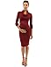 PattyBoutik Mama Cowl Neck Long Sleeve Maternity Dress (Burgundy M)
