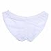 FEESHOW Men's Silky Bikini Briefs Bulge Pouch Underwear Swimwear Ruched Back White one Size