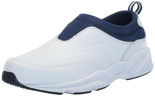 Propét Men's Stability Slip-on White/Navy 8 X-Wide US