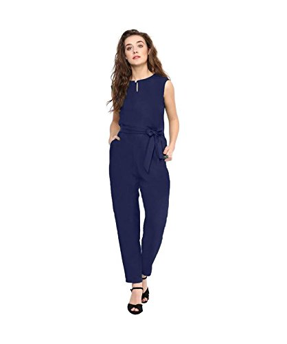 uptownie lite navy waist tie jumpsuit