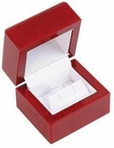 Elegant Mahogany Wooden Jewelry Gift Box for Earrings, Rings