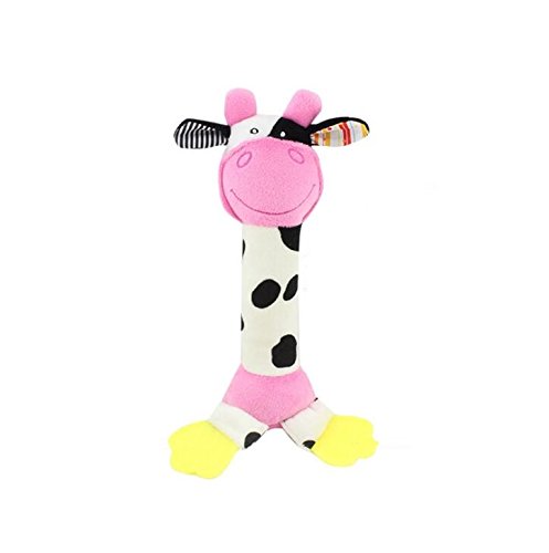Easyflower Kids Loved Toys Gift Cartoon Animal Plush Hand Rattles Baby Cow Bells Kids Toy(Colorful)