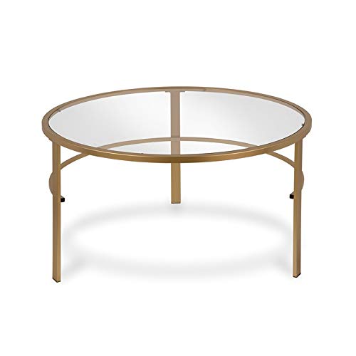 Henn&Hart Round Nested Coffee Table in Brass, Coffee Table coffee