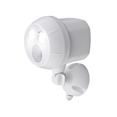 Mr. Beams MB380, 400 Lumen Version, Weatherproof Wireless Battery Powered Led Ultra Bright Spotlight with Motion Sensor, 1-Pack, White