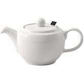 Villeroy &amp; Boch For Me Small Teapot with Lid and Filter, Beautifully Shaped White Pot Made from Premium Porcelain, Dishwasher Safe, 16 oz Capacity, Rich Creamy White