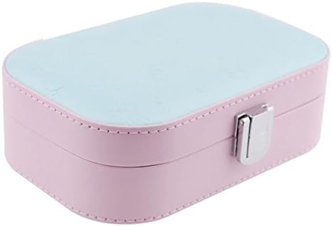 Belons Pink Blue PU Leather Womens Jewelery Box Jewelry Case Storage Organizer Makeup Case Travel Case
