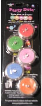 ASSORTED COLOR LED STICKY LIGHTS 20 COUNT: PARTY DOTS - Peel and Stick Light - Rainbow