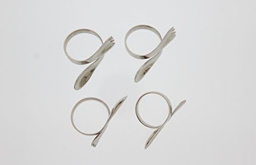 Decors4less Napkin Rings for Dinners, Parties, Holidays, Everyday Use, Set of 4, Silver Spoon &amp; Fork Wrap