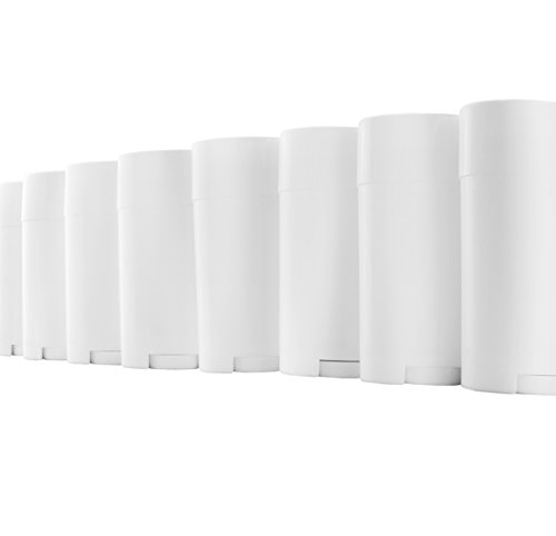 2.5 Ounce / 75ml Empty Deodorant Containers (8-Pack); BPA-Free PP Plastic White Twist-Up Refillable Tubes for DIY Deodorant, Aromatherapy, Heel Balm, Bug Repellant, Etc.