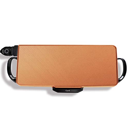 Caynel Professional Electric Griddle, Cool-Touch Griddle, Smoke-less Non-Stick Coating with Removable Handles and Drip Tray, Compact Storage, Upgrade Thermostat for Indoor/Outdoor, Fully immersible Easy Cleaning, 24"x12" Family-Sized (Copper) - Thumbnail 6