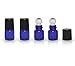 ZbFwmx 20 Pack Set 1ML Mini Sample Roll Glass Bottles for Essential Oils Roller Refillable Perfume Roll Bottle (1ML Blue)
