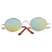 Jili Online A Pair of Gold Round Frame Glasses Sunglasses for 1/6 Blythe Doll Gold Lens