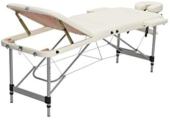 Harima Lightweight Aluminium 3-Section Massage Table | for Beauty Salon, Spa, Massage Therapy, Cosmetic, Medical Treatments & Tattoo Art | Reiki Portable Bed & Carrier Bag | 186 x 60cm โ 13.2 kg