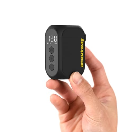 Tiny Pump anoutway Mini-Fahrradpumpe, elektrische luftpumpe mit digitalem Manometer, Elektrische Fahrradluftpumpe, automatische Abschaltung für Mountainbike, Stadtrad und Rennrad