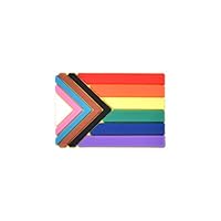 Fundraising For A Cause Progress Pride Flag by Daniel Quasar Silicone Flag Pin in a Bag