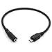 GLHONG Micro USB Male to 3.5mm Female AUX Audio Cable Cord for Headset Adapter Active Clip Mic Microphone (25cm)