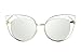 SojoS Vision Womens Stylish Flash Mirror Lenses Metal Frame Round Cat Eye Sunglasses SJ1031 With Silver Frame/Mirror Lens