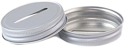 Coin Slot Lid - Aluminum Color for Mason Jar Banks (2)