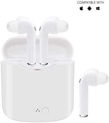 Bluetooth Headset Wireless Earbuds Sweatproof Sports Headphones with Charging Case Mini Size HD Stereo in-Ear Noise Canceling Earphones with Mic for Phone iOS Android Smart Phonesd