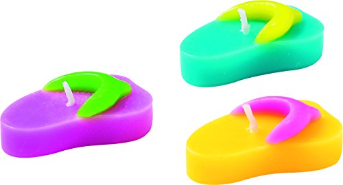 Wilton 2811-9352 6-Piece Beach Sandals Candle Set, Assorted
