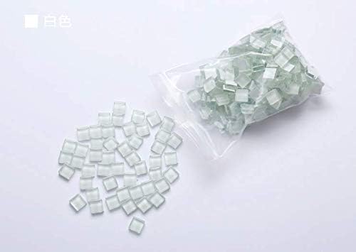 YEZZ Mosaic Supplies 200 Pieces/Square Shape 0.4x0.4 inch Transparent Stained Mosaic Glass Pieces for Home Decoration or DIY Crafts (6)