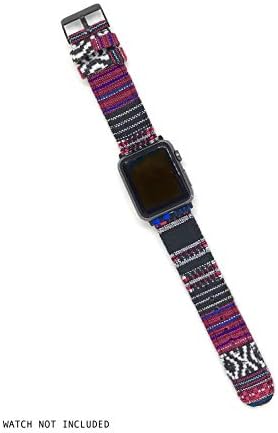 Comfituck Bands Handmade Fabric Sport Boho Styled Strap/Band Compatible for Apple Watch/iWatch Series 1/2/3/4 (42 MM / 44 MM, Black/Purple Aztec)