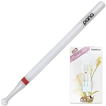 PANA 3/32" Shank Size Professional - Ball Shaped White Ceramic Bit Fine Grit - Nail Drill Bit for Dremel Machine