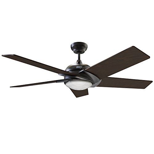 Reiga 52 Inch 5 Matt Black Hand Painted Blades Silent Ceiling Fan