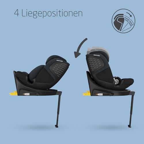 Emerald 360 S i-Size, Autositz 360 Grad drehbar, 0–12 Jahre (40–150 cm), Auto Kindersitz, Baby Autositz, FlexiSpin-Drehung, 4 Liegepositionen, G-CELL Seitenaufprallschutz, Tonal Black