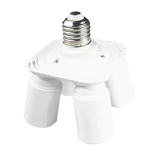Florenceenid E27 to 4E27 E40 to 4E27 Quadripartition Conversion Lamp Holder for Studio Softboxes Holder Lamp Socket Splitter 100-240V