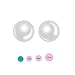 Cat Eye Jewels 5mm Pearl Stud Earrings, S925 Sterling Silver Button Ball White Shell Pearl Stud Earrings E04