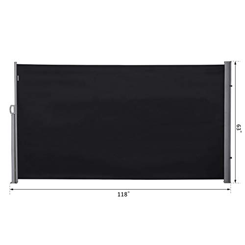 Outsunny 5' Retractable Folding Side Awning Patio Outdoor Privacy