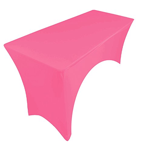 spandex stretch cover tablecloth for 6ft table 1SIDE ARCHED / BUFFET/DJ 183x75x75cm (pink)
