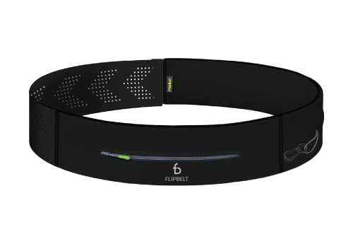 FlipBelt Adjustable Running Belt, Fitness and Running Fanny Pack for Women and Men, Non Chafing Waist Band Pack for Phone Keys Money, Moisture Wicking Storage Belt, USA Company