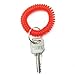 Bluecell Pack of 6 Plastic Wrist Coil Wrist band Key Ring chain for Outdoor Sport (Red)