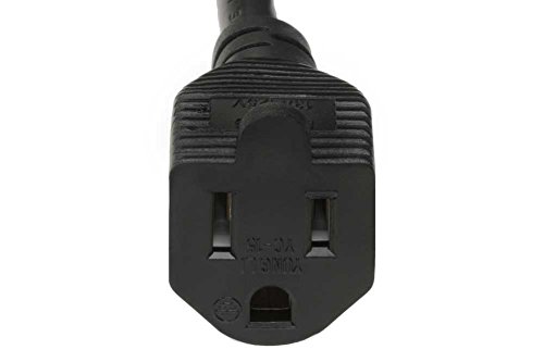 1ft Ultra Low Profile Angle NEMA 5-15P to 5-15R with 12 inches 16/3 AWG SJT