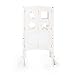 Guidecraft Classic Kitchen Helper Stool - Ivory W/Keeper and Non-Slip Mat: Adjustable Height Counter, Folding Step Stool for Safe Cooking with Toddlers, Chalkboard & Whiteboard