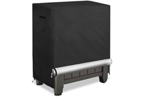 Bitubi Outdoor Prep Table Cover with Split Zipper for Keter Unity Small Portable Grill Table Cart, Waterproof Patio Stainless Steel Table Cover (Black)