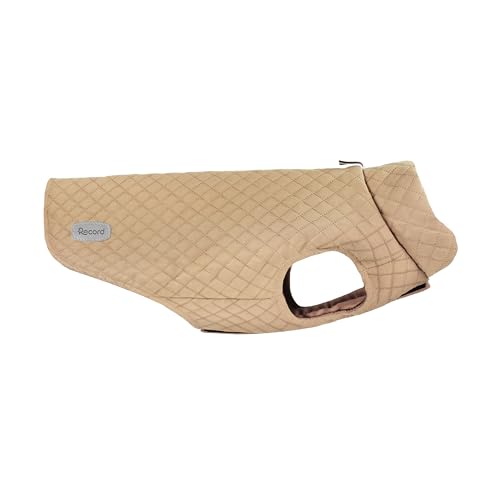 Record - Brandy Waterproof Dog Coat with Velcro Closure and Adjustable Elastic Bands for Paws. Warm and Comfortable Winter Dog Coat | Beige, XXS, Back Length 25 cm