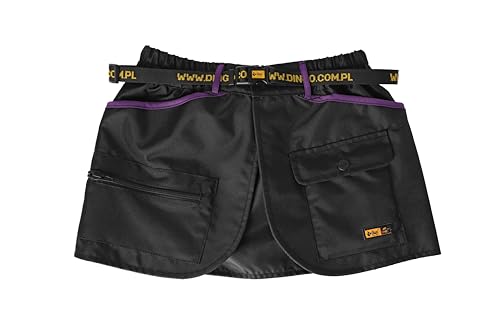 Dingo Waldemar Rutkowski Dog Trainer Belt with Four Practical Pockets, Adjustable Waist Strap, Waterproof, Black with Purple Trim – Size M (16477)